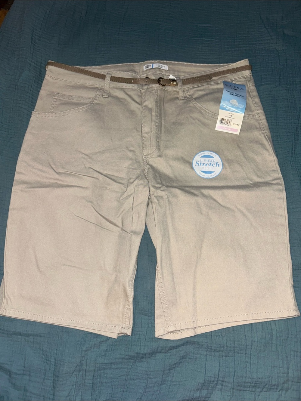 Tan perfect mid rise Bermuda shorts